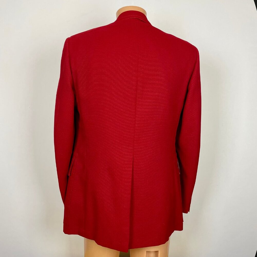 Vtg Hart Schaffner Marx Jack Nicklaus Blazer 44R Burgundy Hopsack Graves Cox - Picture 4 of 8